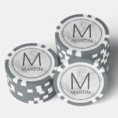 Moderne persoonlijke monogram en naam poker chips (Opstapeling)