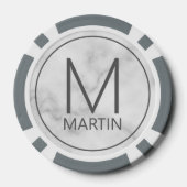 Moderne persoonlijke monogram en naam poker chips (Achterkant)
