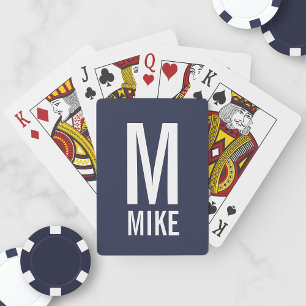 Moderne persoonlijke monogram en naam pokerkaarten
