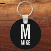 Moderne persoonlijke monogram en naam sleutelhanger (Voorkant)