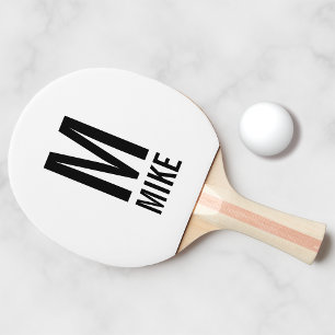 Moderne persoonlijke monogram en naam tafeltennisbatje