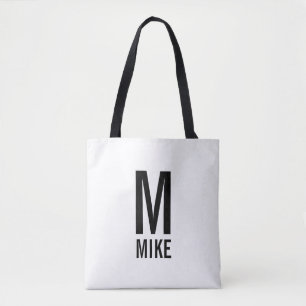 Moderne persoonlijke monogram en naam tote bag