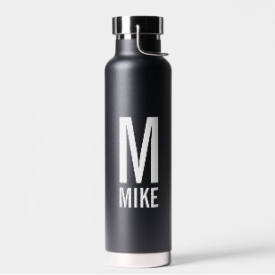 Moderne persoonlijke monogram en naam waterfles
