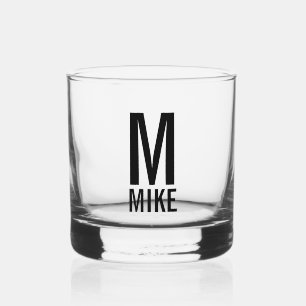 Moderne persoonlijke monogram en naam whisky glas