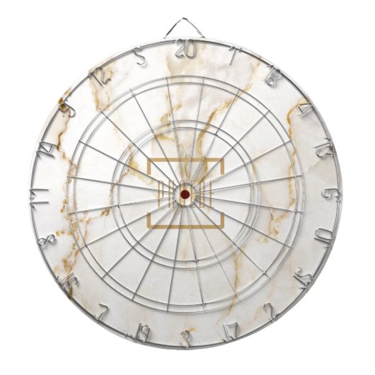 Moderne persoonlijke naam Gold Effect Marble Dartbord (Voorkant)