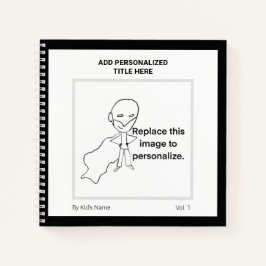 Moderne Persoonlijke Naam Monogram Kinderen Kunst Notitieboek