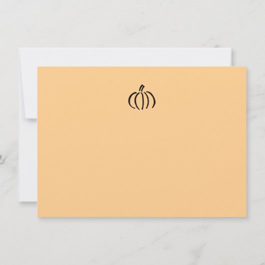 Moderne Persoonlijke Pompoen Bedankbriefjes Notitiekaartje (Achterkant)