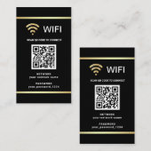 Moderne persoonlijke QR-code WiFi-netwerkwachtwoor Visitekaartje (Voorkant / Achterkant)