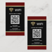 Moderne persoonlijke QR-code WiFi-netwerkwachtwoor Visitekaartje (Voorkant / Achterkant)