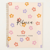 Moderne Persoonlijke Script Monogram Floral 2023 Planner (Voorkant)
