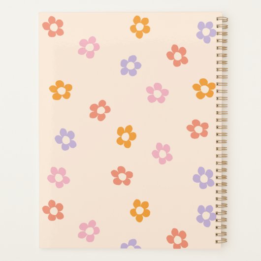 Moderne Persoonlijke Script Monogram Floral 2023 Planner (Achterkant)