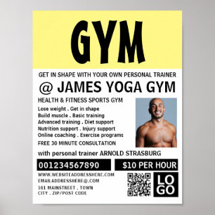 Moderne, persoonlijke trainer, Gym Adverteren Poster