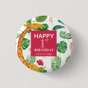 Moderne persoonlijke tropische ronde button 3,2 cm