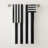 Moderne persoonlijke zwarte en witte streped bad handdoek (Insitu)
