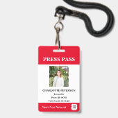 Moderne Perspas Reporter Badge (Voorzijde met lanyard)