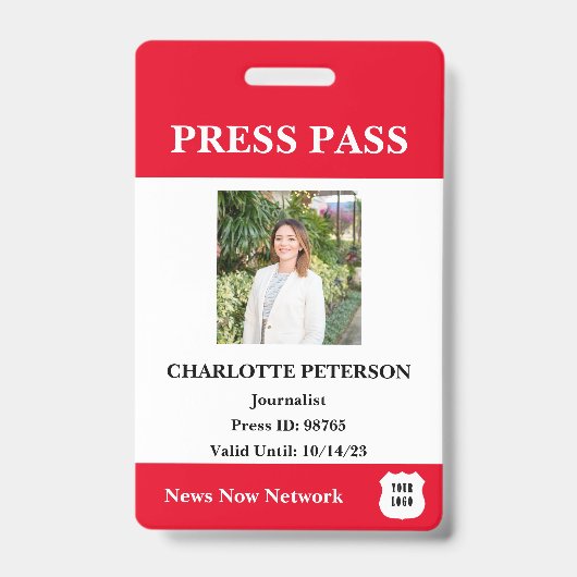 Moderne Perspas Reporter Badge (Voorzijde)
