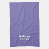 Moderne perwinkle aangepaste monogram tekst monogr theedoek (Verticaal)
