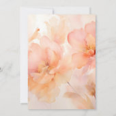 Moderne perzik bloem bruiloft dank u kaart (Achterkant)