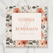 Moderne perzik bruiloft bedankjes labels (Voorkant)