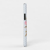 Moderne perzik en roze bloem gepersonaliseerd Case-Mate iPhone case (Achterkant/rechts)