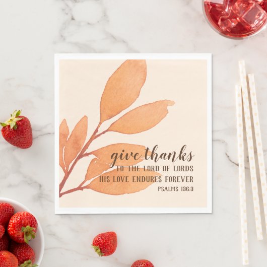 Moderne perzik gouden Waterverf geven Bedankt Schr Servet (Insitu)