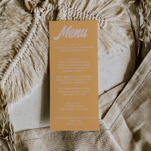 Moderne Perzik Kleurrijke Funky Stijlvolle Trouwda Menu