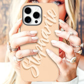 Moderne Perzik Minimale Script Naam Case-Mate iPhone Case