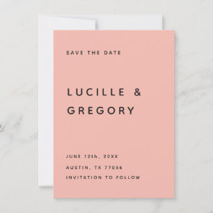 Moderne Perzik Redactionele Kleine Letters Alleen Save The Date