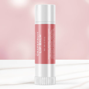 Moderne perzik roze een witte tekst lip balsem tub vierkante sticker