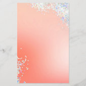 Moderne perzik zilver glitter salon prijstlijst flyer (Achterkant)