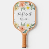 Moderne perzikbloemen en Waterverf-bloemen Pickleball Paddle (Achterkant)