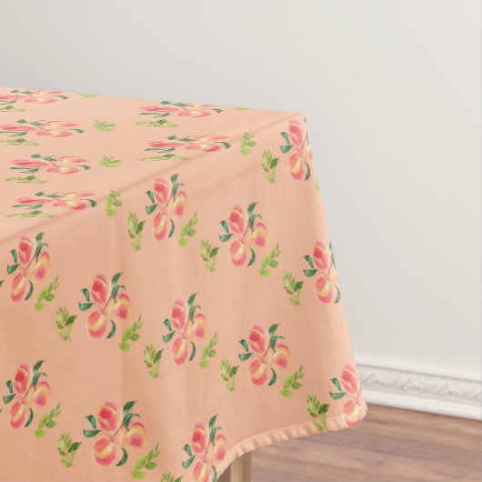 Moderne perzikkleur Trendy perzik thema Tafelkleed (Voorbeeld)