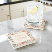 Moderne perzikpitten onderzetter