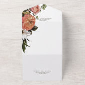 Moderne Perzische Floral White Dinner All In One Uitnodiging (Buitenkant)