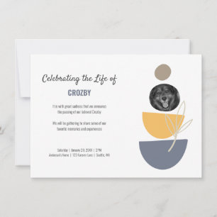 Moderne Pet Memorial Foto Viering van het Leven Aankondiging