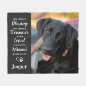 Moderne Pet Memorial Gift Custom Remebrance Foto Fleece Deken (Voorkant (Horizontaal))