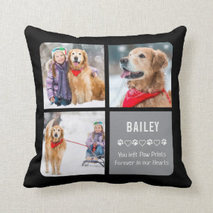 Moderne Pet Memorial Pet Loss Gift Photo Collage Kussen