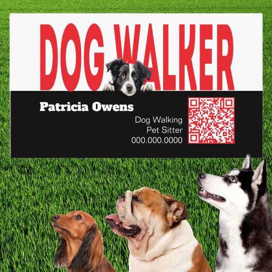 Moderne Pet Sitter Hond Walker Visitekaartje