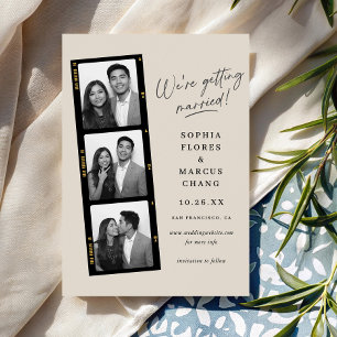 Moderne Photo-booth Filmstrip Huwelijk Save The Da Date