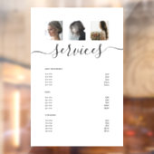 Moderne Photo Collage White Spa Salon Service Menu Raamsticker (Vel 2)