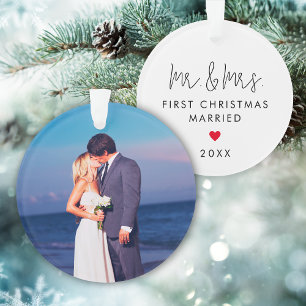 Moderne Photo de Mariage Premier Noël Ensemble