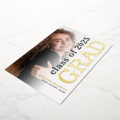 Moderne Photo Grad 2025 Gold Real Foil Faire-part (Rotation)