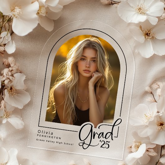 Moderne Photo Grad Clear Acrylique Faire-part