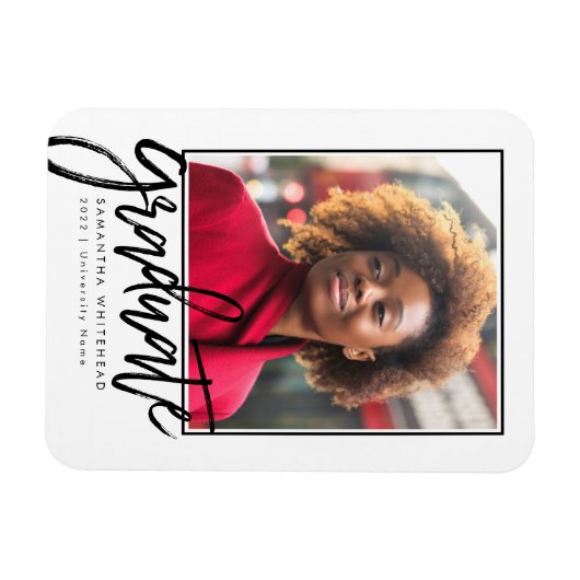 Moderne Photo Grad Faire-part 2022 Magnet (Horizontal)