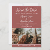 Moderne Photo Save The Date | Terracotta (Devant)