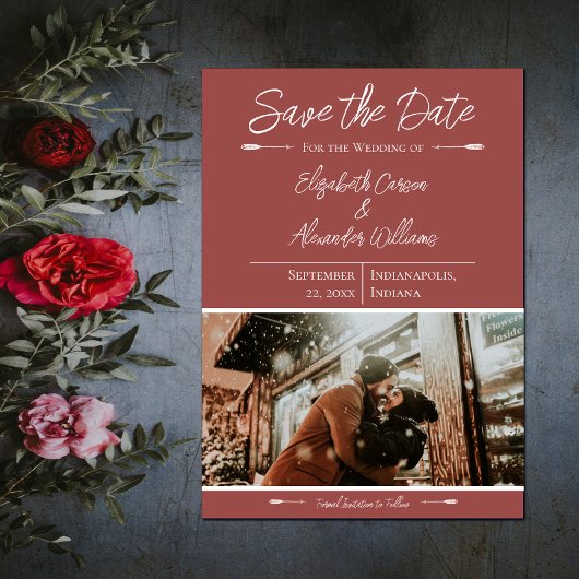 Moderne Photo Save The Date | Terracotta