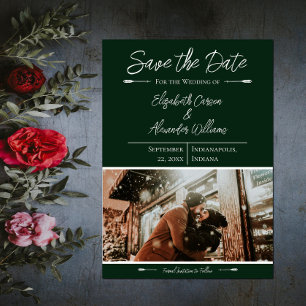 Moderne Photo Save The Date Vert Emeraude
