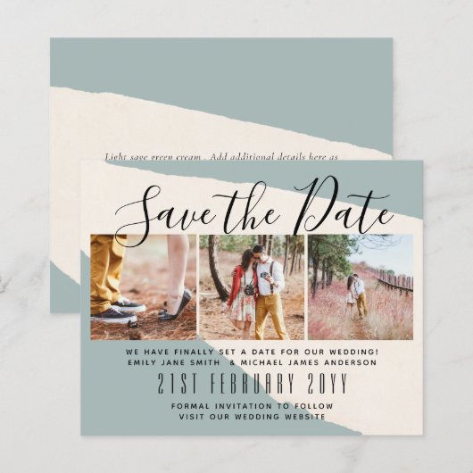 Moderne PHOTO Save the Dates van LeahG BUDGET (Voorkant / Achterkant)
