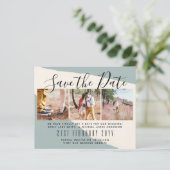 Moderne PHOTO Save the Dates van LeahG BUDGET (Staand voorkant)