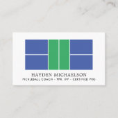 Moderne Pickleball Coach Teaching Pro Visitekaartje (Voorkant)